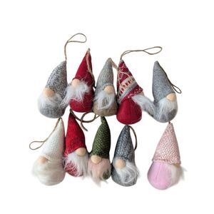 Christmas Gnome Ornaments Set of 10 Holiday Decor Tier‎ Tray Scandinavian